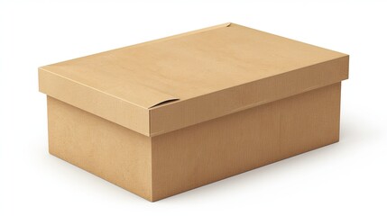 Poster - Shoe box. Isolated cardboard box. Cardboard packaging.