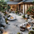 Japanese style an outdoor courtyard