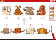match halves activity with cartoon dogs characters pictures