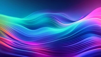 Poster - A mesmerizing abstract neon wave background in glitch art style, with distorted pixels and vibrant colors.