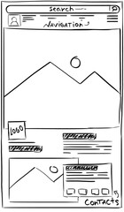 Wall Mural - website design template. wireframe with different elements on white background