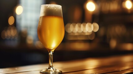 Poster - Cold and delicious gold beer in a glass