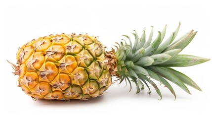 Aufkleber - White background with an isolated pineapple