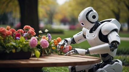 Poster - Robotic Landscaper Designing in Futuristic Environment Image.