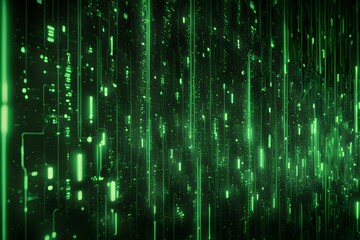 Poster - A green screen with a lot of green lines and squares