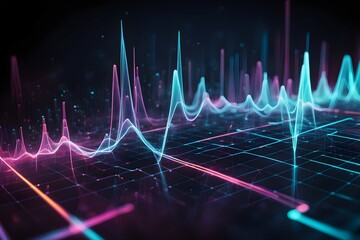 Poster - A colorful, abstract image of a graph with purple, blue, and green lines