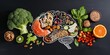 © YuDwi Studio - Chalk hand drawn brain picture with assorted food for brain health and good memory