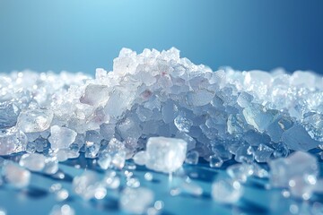 Poster - A macro shot capturing the intricate details of individual ice crystals, highlighting the beauty of their natural formation