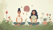 © Avve Diana  - A health infographic concept modern illustration for a good mental health with useful advice. Mindfulness and healthy brain.