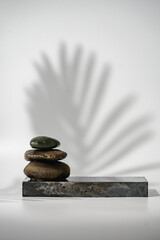 Canvas Print - black stone podium