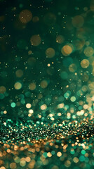 Canvas Print - Green and gold glitter background design