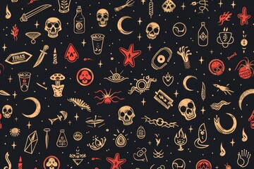 Poster - Assorted objects on a dark backdrop, suitable for various projects