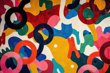 Poster - A vibrant painting with a variety of colors. Perfect for adding a pop of color to any project