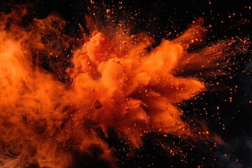 Poster - A red dust cloud in the air, suitable for environmental and atmospheric concepts