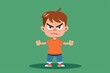 Cartoon boy with an angry expression, suitable for various projects