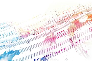 Poster - Musical background with guitar and notes, perfect for music-related designs