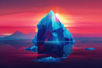 Aufkleber - An iceberg floating in a body of water, suitable for nature or climate change concepts