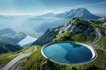Poster - A serene mountain lake scene, perfect for travel websites