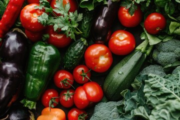 Poster - Close up of a variety of fresh vegetables, perfect for healthy lifestyle concepts
