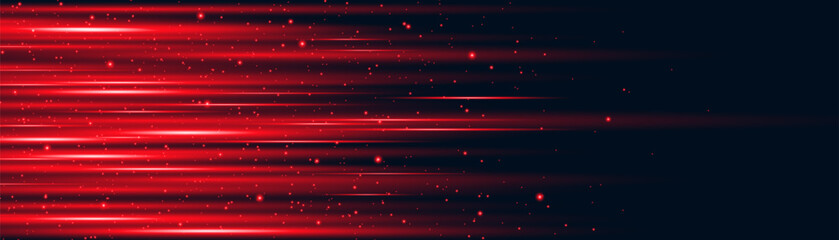 Aufkleber - Red glowing lines with glitter light effect on dark background. High speed internet technology concept or fast wireless data transmission. modern internet network connection technology background