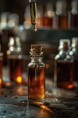 Poster - A bottle of liquid with a dropper, versatile for various uses