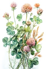 Poster - A vibrant watercolor painting of assorted flowers. Perfect for various design projects