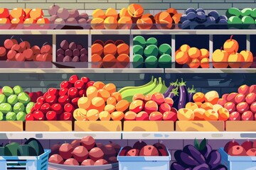 Poster - Fresh produce selection, ideal for grocery store advertising