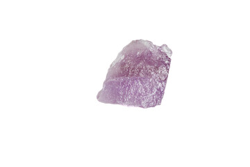 Wall Mural - Amethyst mineral stone macro on white background