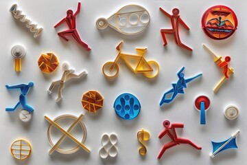 Poster - A collection of different types of toys on a table. Suitable for various projects