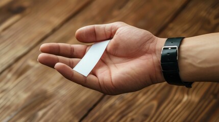 Poster - Person holding a piece of paper, suitable for business or education concepts