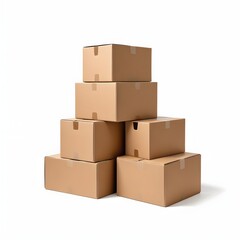 Wall Mural - A stack of cardboard boxes, likely containing various items for shipping