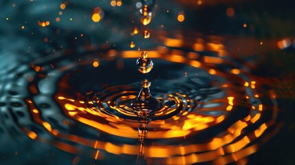 Poster - Close up of a single water droplet. Perfect for nature backgrounds