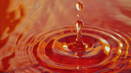Poster - Close up of a single drop of liquid in a bowl, perfect for various design projects