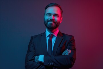 Poster - Professional man posing for a photo, suitable for business concepts