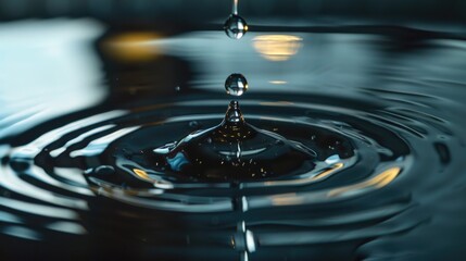 Poster - Detailed close-up of a single water drop. Perfect for scientific or nature concepts