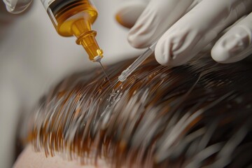 Canvas Print - Close up of a person getting a haircut, suitable for beauty and salon concepts