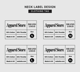 Neck Label Clothing Tag Template Concept Vector or EPS