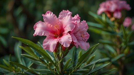 Wall Mural - pink and white flower