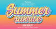 Editable text style effect - Summer Sunrise text style theme.