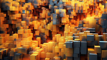 Poster - Abstract background with structure of cubes. Colorful cubes texture for technology backdrop.