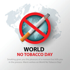 world no tobacco day poster. Consumed cigarettes. abstract vector illustration design