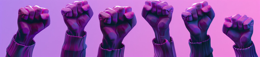 Wall Mural - Revolutionary Unity (Purple): Symbolizes the sense of solidarity and common purpose among revolutionaries