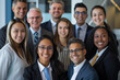 © wolfhound911 - In a demonstration of teamwork and corporate success, a diverse group of young and senior business professionals come together for a portrait in the office, highlighting the spirit of partnership and