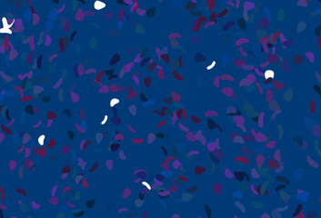 Poster - light blue, red vector texture with random forms.