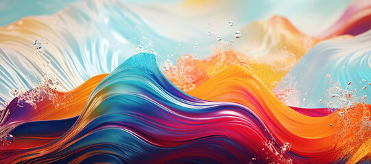 Canvas Print - colorful watercolor ink splashes, paint 427