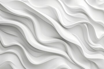 Poster - Abstract white wall with wavy lines, suitable for backgrounds and textures