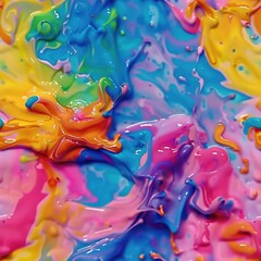 Poster - Close up view of a vibrant mixture of paint. Perfect for artistic projects