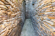 Stone hallway in perspective, depth