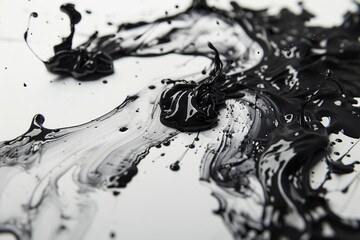 Poster - Close up of black substance on white surface. Versatile image for various uses