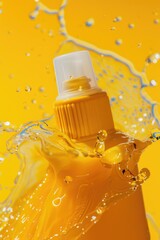 Aufkleber - Fresh orange juice in a bottle with a splash of water, perfect for beverage concepts
